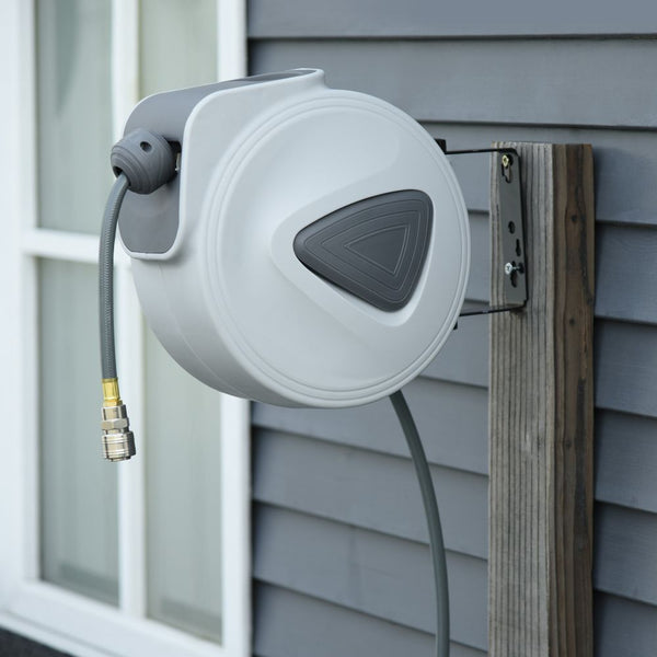 Retractable Air Hose Reel Auto Self-Winding Wall Mount 1/4