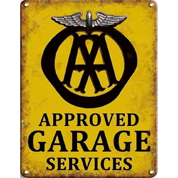 Small Metal Sign 45 x 37.5cm Approved Garage Services-Seasons Home Store