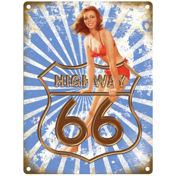 Small Metal Sign 45 x 37.5cm Automotive Highway 66-Seasons Home Store