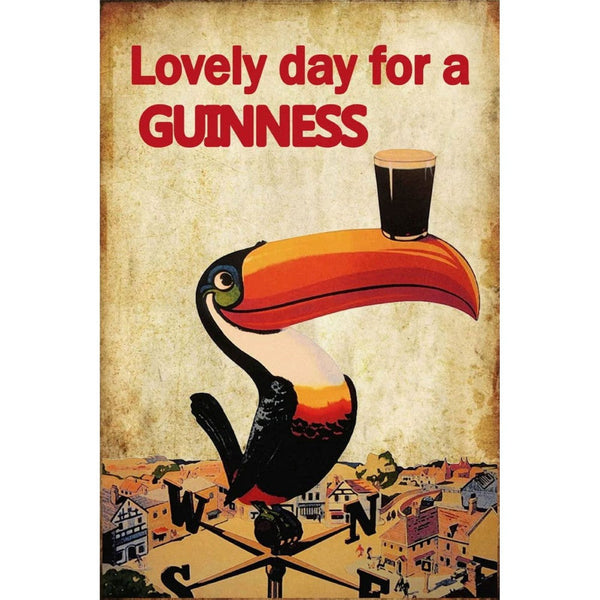 Small Metal Sign 45 x 37.5cm Beer Guinness Bird-Seasons Home Store