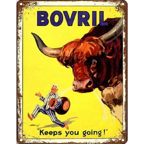 Small Metal Sign 45 x 37.5cm Bovril Keeps you going-Seasons Home Store