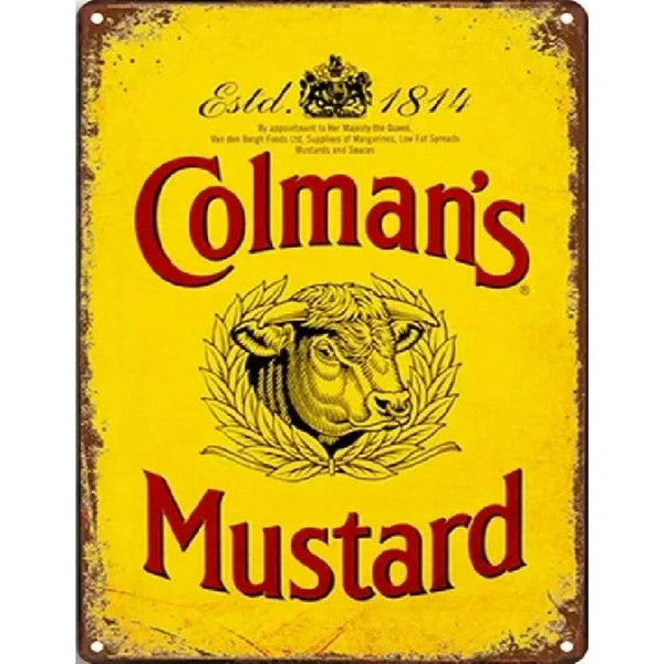 Small Metal Sign 45 x 37.5cm Colman's Mustard-Seasons Home Store