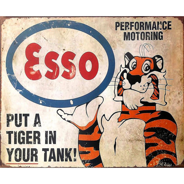 Small Metal Sign 45 x 37.5cm Esso Put a Tiger in your tank-Seasons Home Store