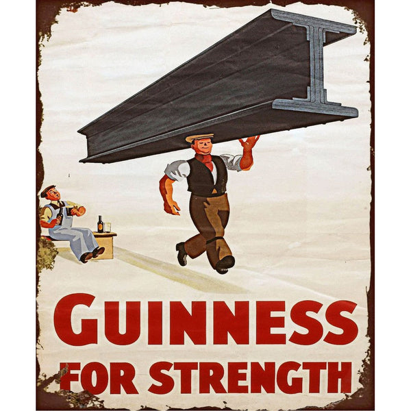 Small Metal Sign 45 x 37.5cm Guinness Beer Advert Girder-Seasons Home Store