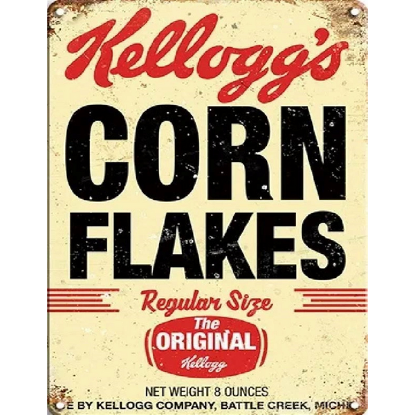 Small Metal Sign 45 x 37.5cm Kellogs Corn Flakes-Seasons Home Store