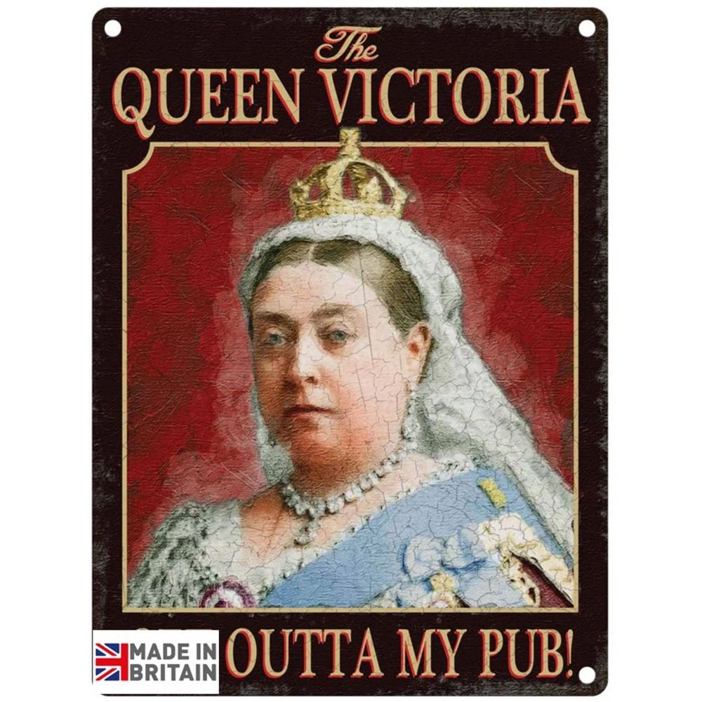 Small Metal Sign 45 x 37.5cm Pub Signs Queen Victoria-Seasons Home Store