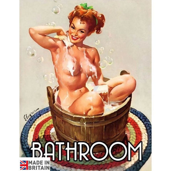 Small Metal Sign 45 x 37.5cm Vintage Retro Bathroom-Seasons Home Store