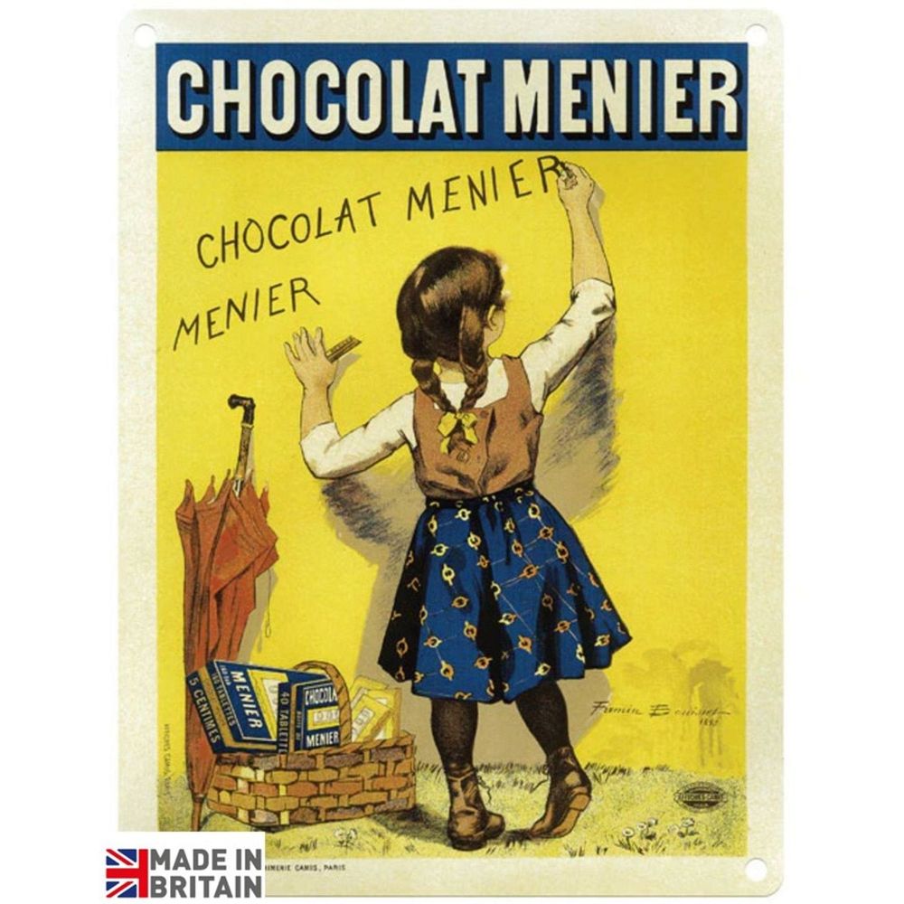 Small Metal Sign 45 x 37.5cm Vintage Retro Chocolat Menier-Seasons Home Store