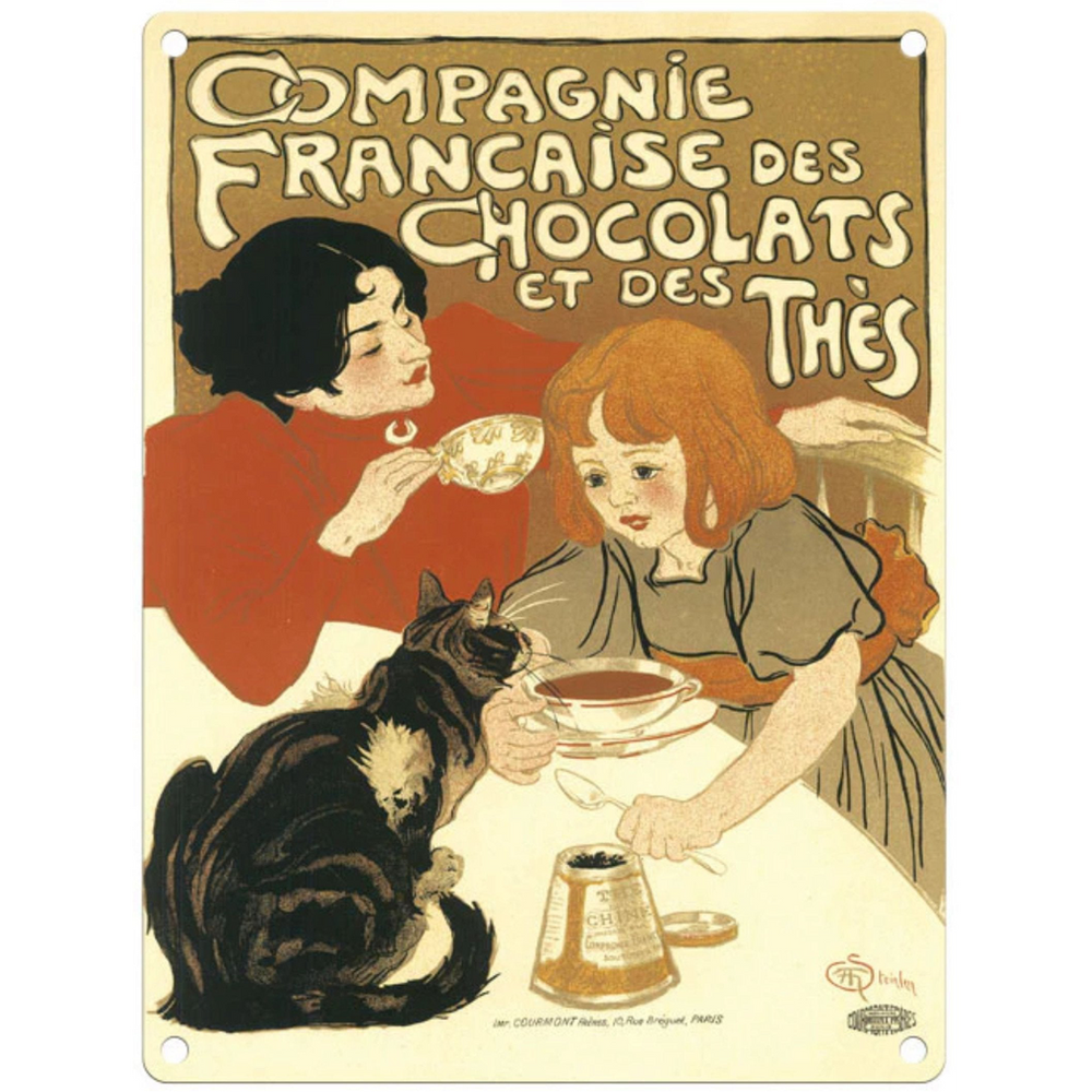 Small Metal Sign 45 x 37.5cm Vintage Retro Compagnie Francaise Chocolats-Seasons Home Store