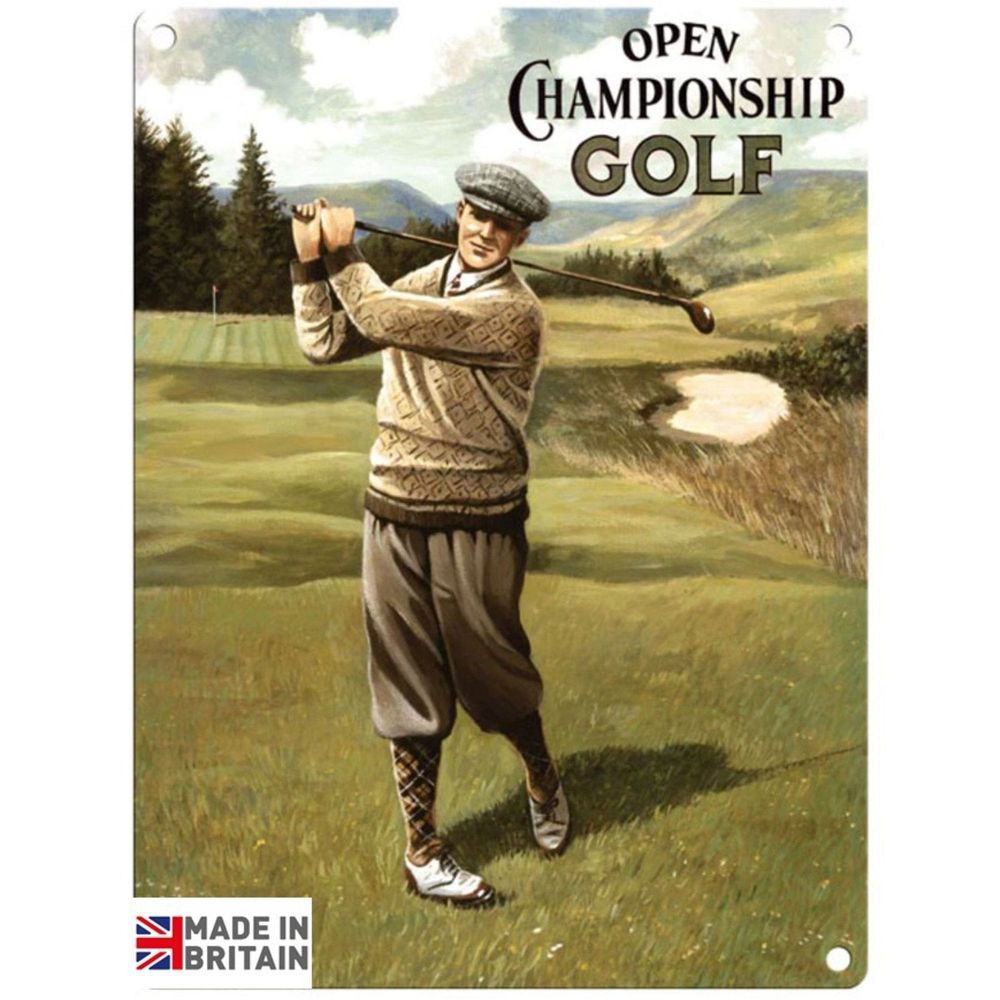 Small Metal Sign 45 x 37.5cm Vintage Retro Open Champ Golf-Seasons Home Store