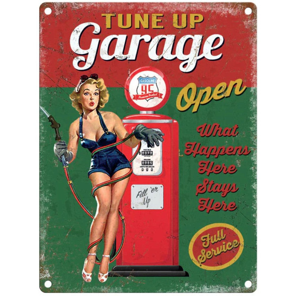 Small Metal Sign 45 x 37.5cm Vintage Retro Tune Up Garage-Seasons Home Store