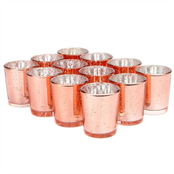 Speckled Tea Light Holders - Set of 12 Rose Gold-Seasons Home Store