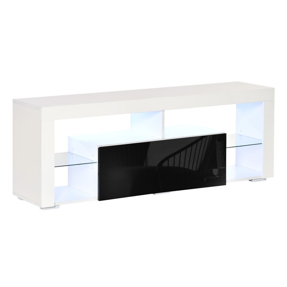 TV Stand Cabinet High Gloss 140cm with LED RGB Light Storage-Seasons Home Store