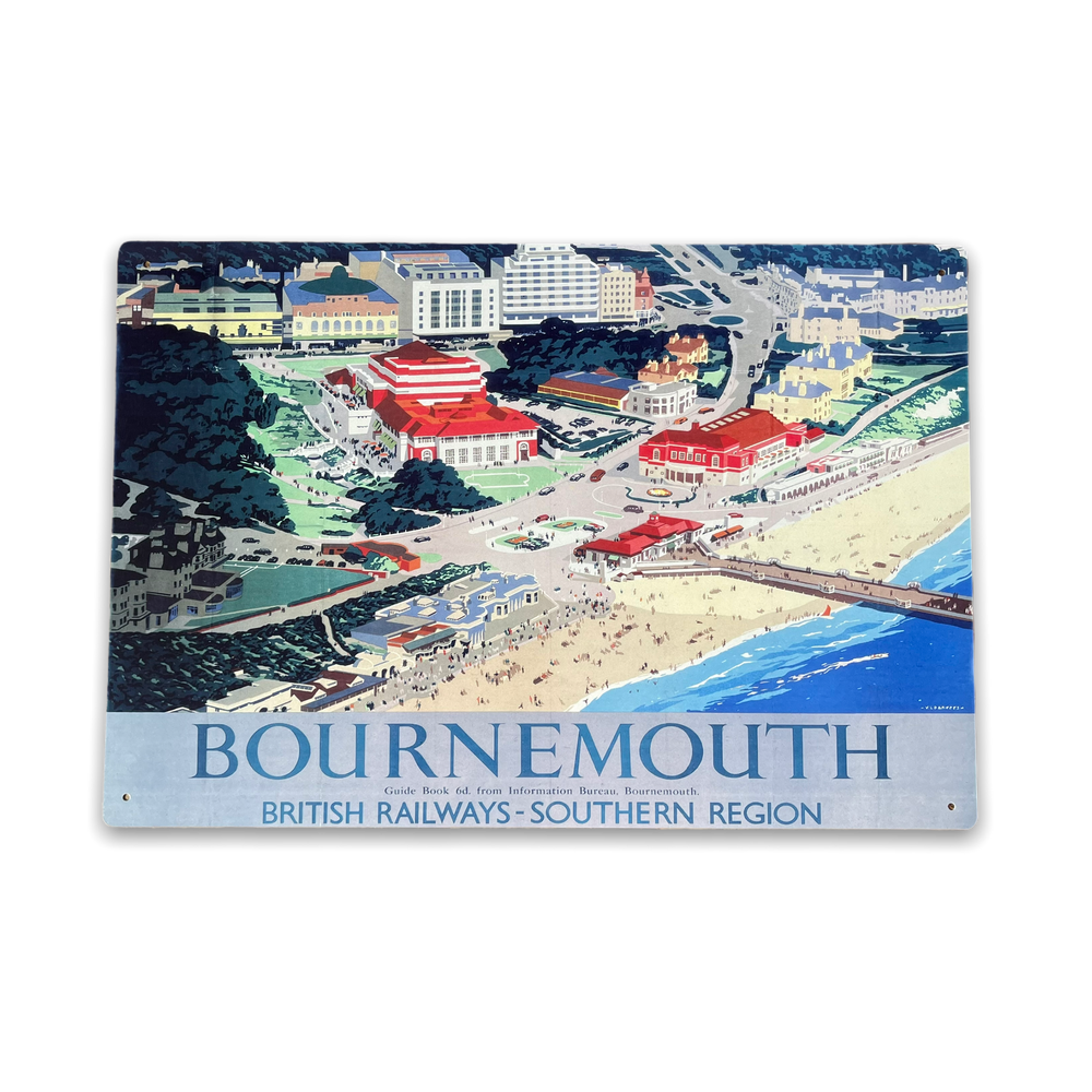 Vintage Metal Sign - British Railways Retro Advertising, Bournemouth-Seasons Home Store