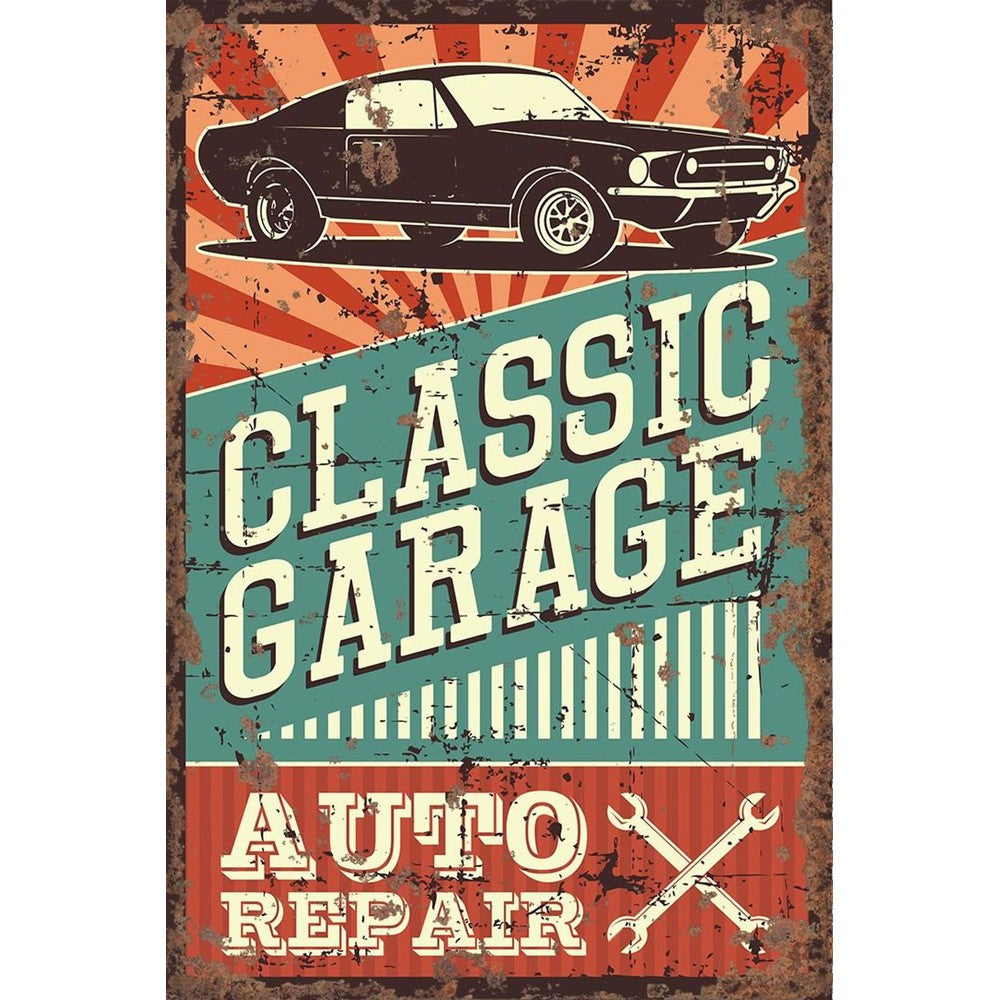 Vintage Metal Sign - Classic Garage Auto Repair-Seasons Home Store