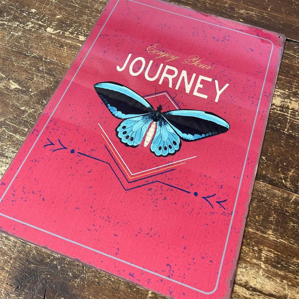 Vintage Metal Sign - Enjoy Your Journey Butterfly Design-Seasons Home Store