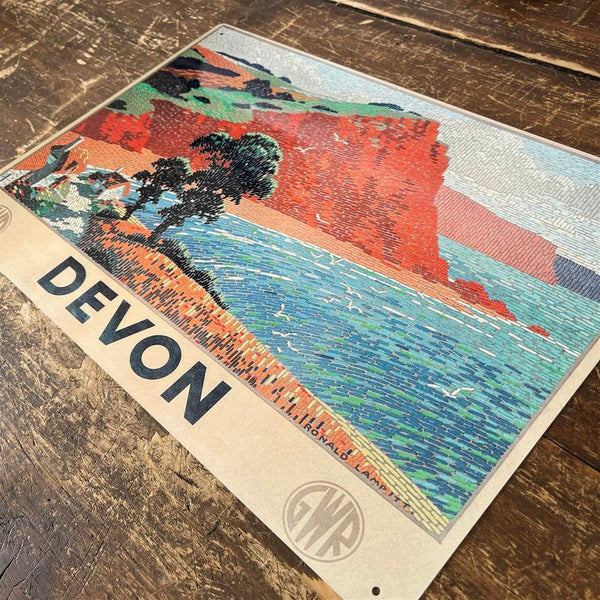 Vintage Metal Sign - Great Western Railway, Devon-Seasons Home Store