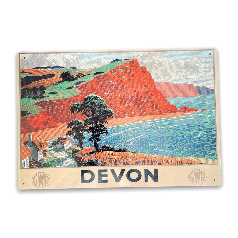 Vintage Metal Sign - Great Western Railway, Devon-Seasons Home Store