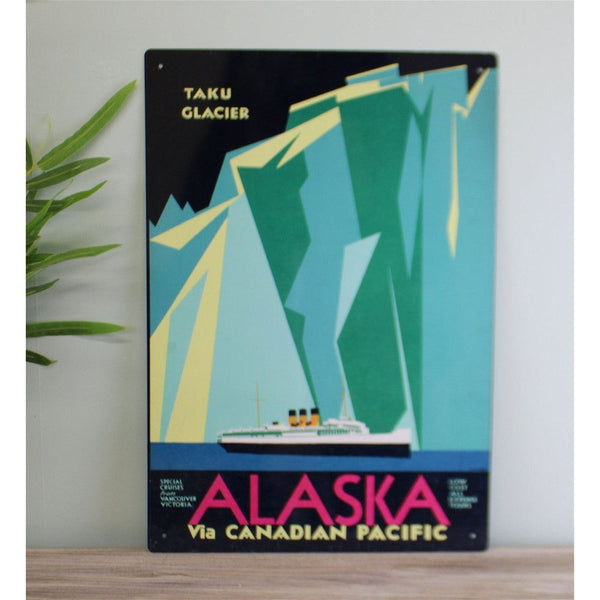 Vintage Metal Sign - Retro Advertising - Alaska Via Canadian Pacific Travel-Seasons Home Store