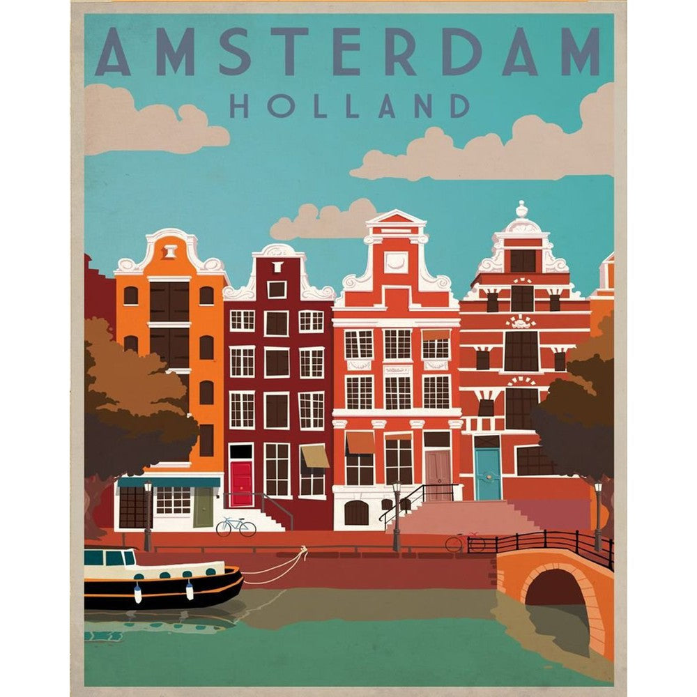 Vintage Metal Sign - Retro Advertising - Amsterdam Travel-Seasons Home Store