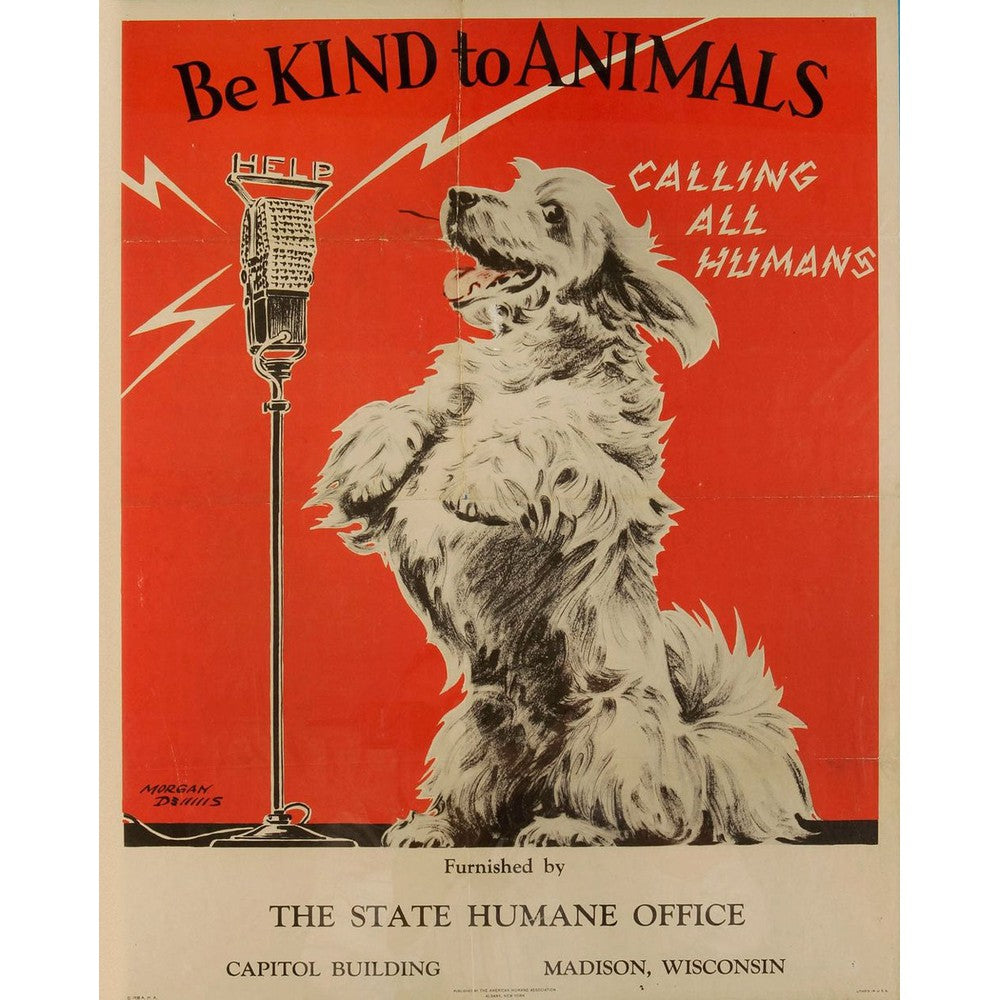 Vintage Metal Sign - Retro Advertising - Be Kind To Animals-Seasons Home Store