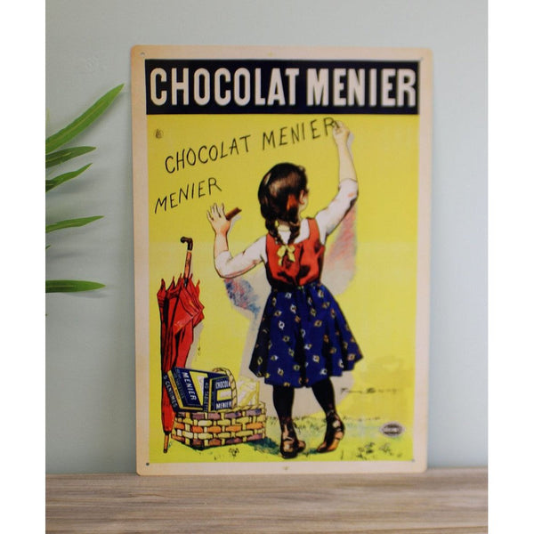 Vintage Metal Sign - Retro Advertising - Chocolate Menier-Seasons Home Store