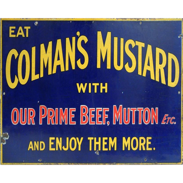 Vintage Metal Sign - Retro Advertising - Colmans Mustard-Seasons Home Store