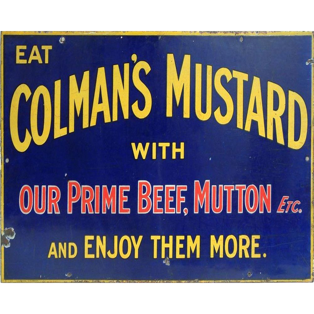 Vintage Metal Sign - Retro Advertising - Colmans Mustard-Seasons Home Store