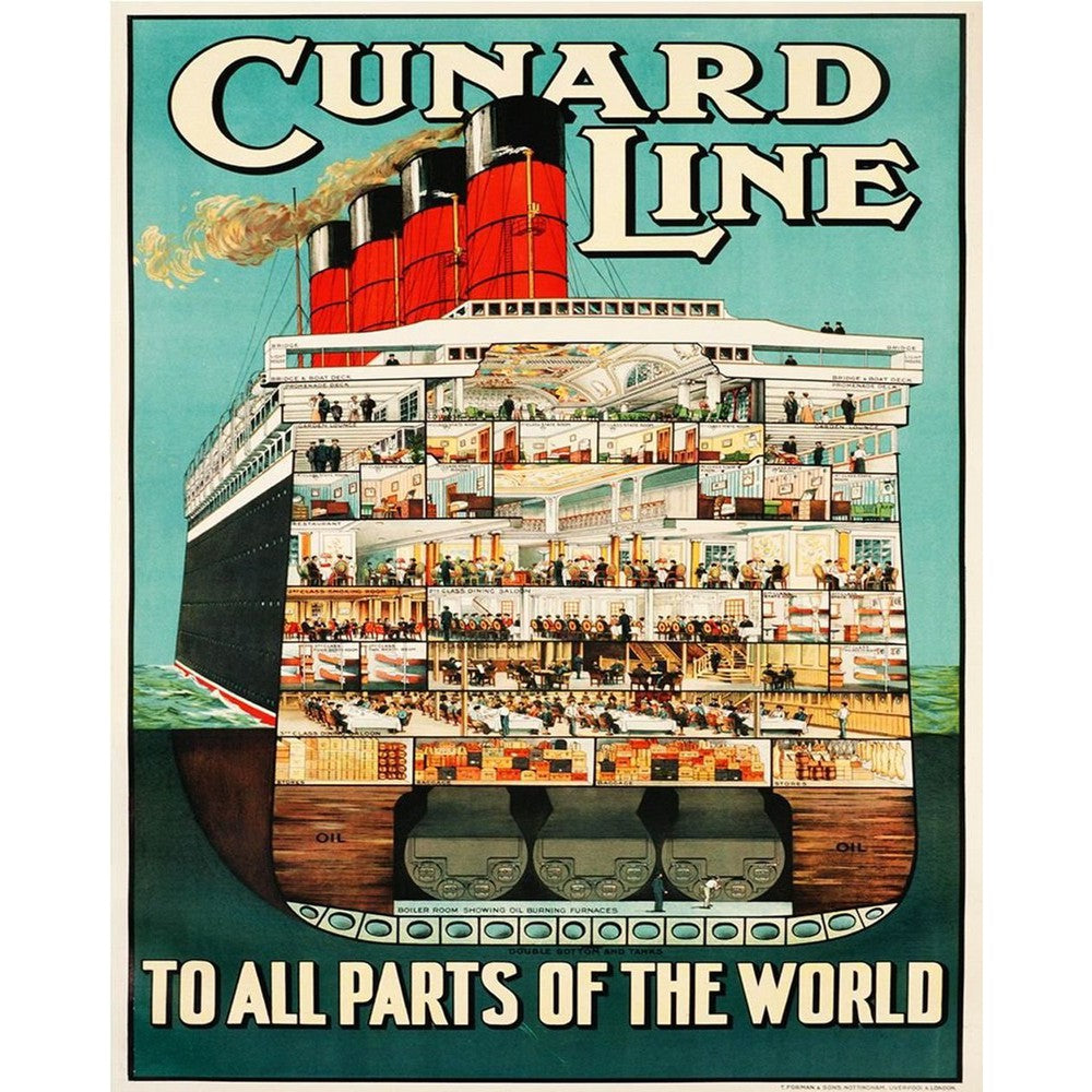 Vintage Metal Sign - Retro Advertising - Cunard Line-Seasons Home Store