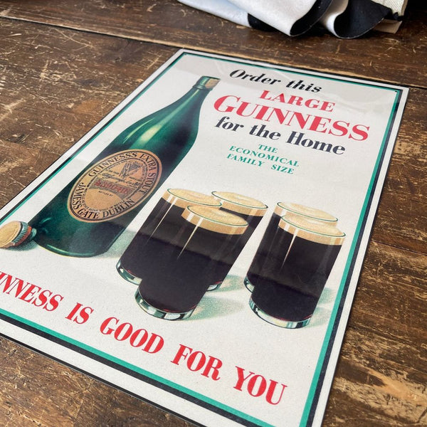 Vintage Metal Sign - Retro Advertising, Large Guinness For Home-Seasons Home Store