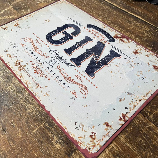 Vintage Metal Sign - Retro Advertising London Dry Gin-Seasons Home Store