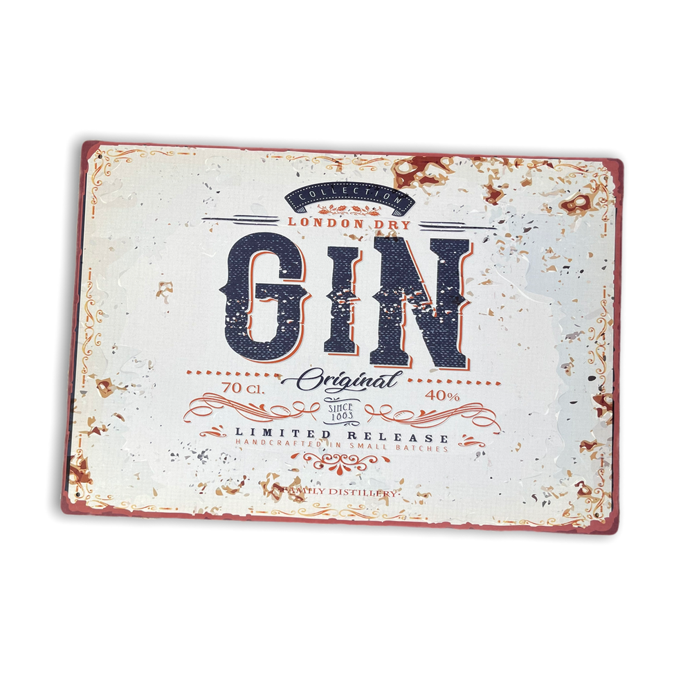 Vintage Metal Sign - Retro Advertising London Dry Gin-Seasons Home Store