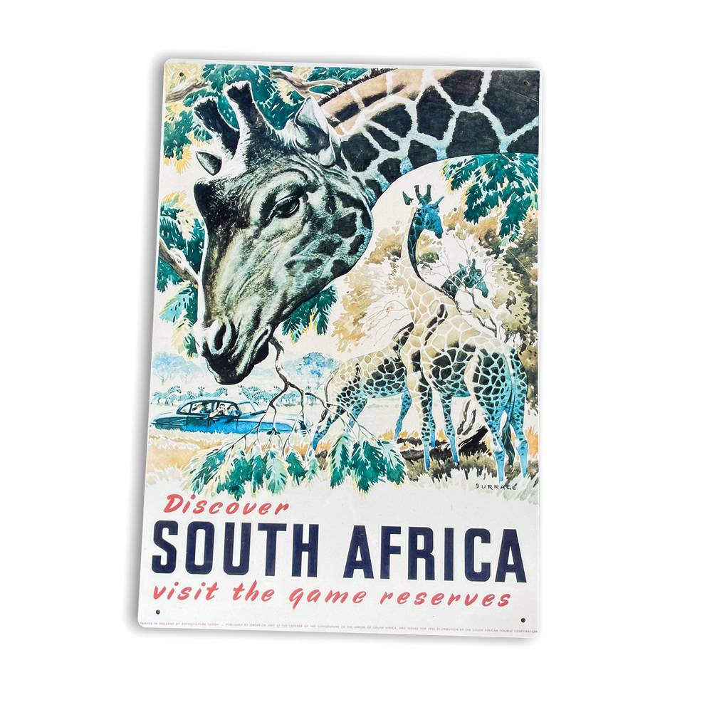 Vintage Metal Sign - Retro Travel Advertising, Visit South Africa-wall pictures-Seasons Home Store