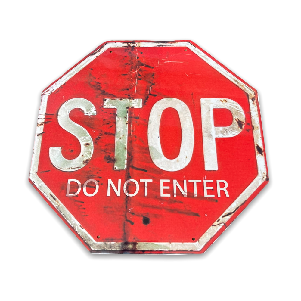 Vintage Metal Sign - Stop, Do Not Enter Sign-Seasons Home Store