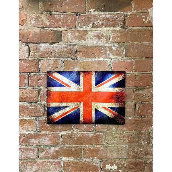 Vintage Metal Travel Wall Sign - British Union Jack Flag-Seasons Home Store