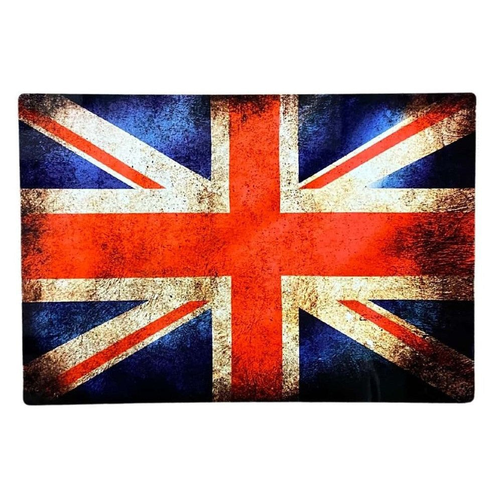 Vintage Metal Travel Wall Sign - British Union Jack Flag-Seasons Home Store