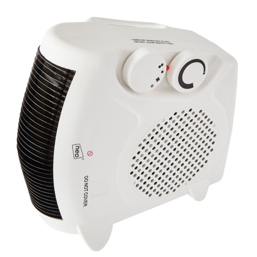 White Electric Fan Heater 2000W Portable Floor or Upright-Seasons Home Store