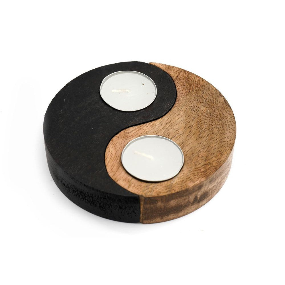 Yin and Yang Wooden Tealight Holders-Seasons Home Store