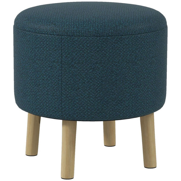 Storage Ottoman, Round Stool Chair with Cushioned Top, Hidden Space