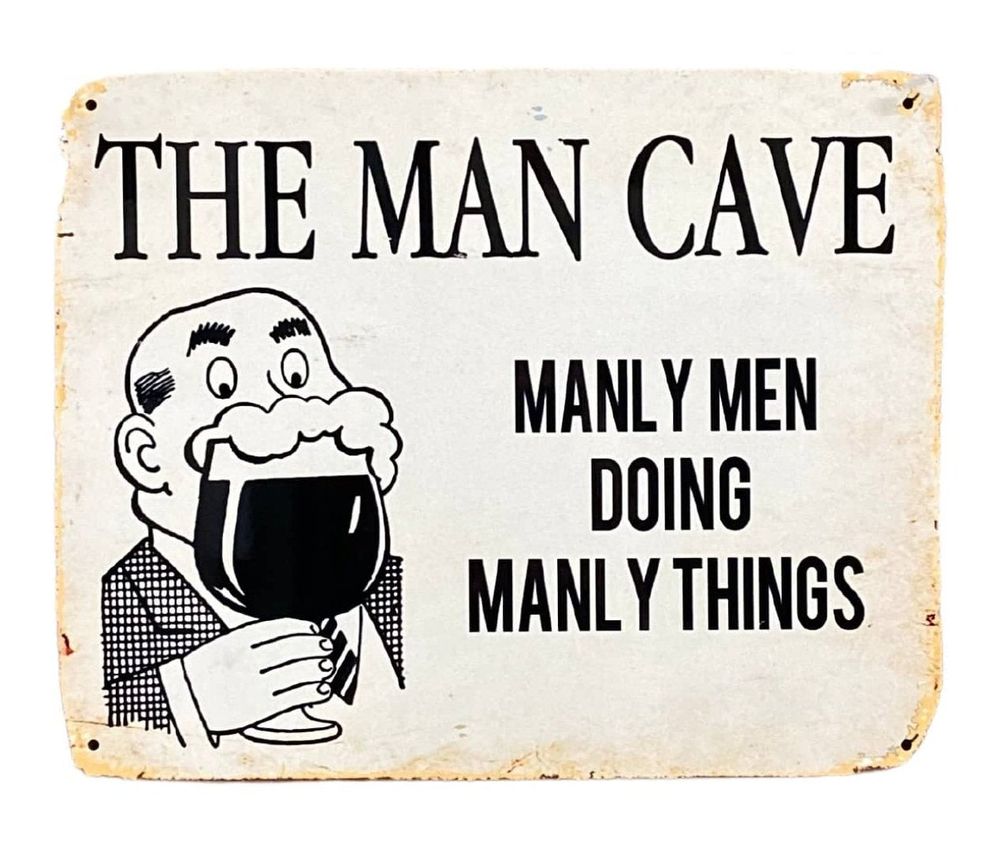 Metal Art Wall/Door Sign - Man Cave Manly Men Doing Manly Things-wall pictures-Seasons Home Store