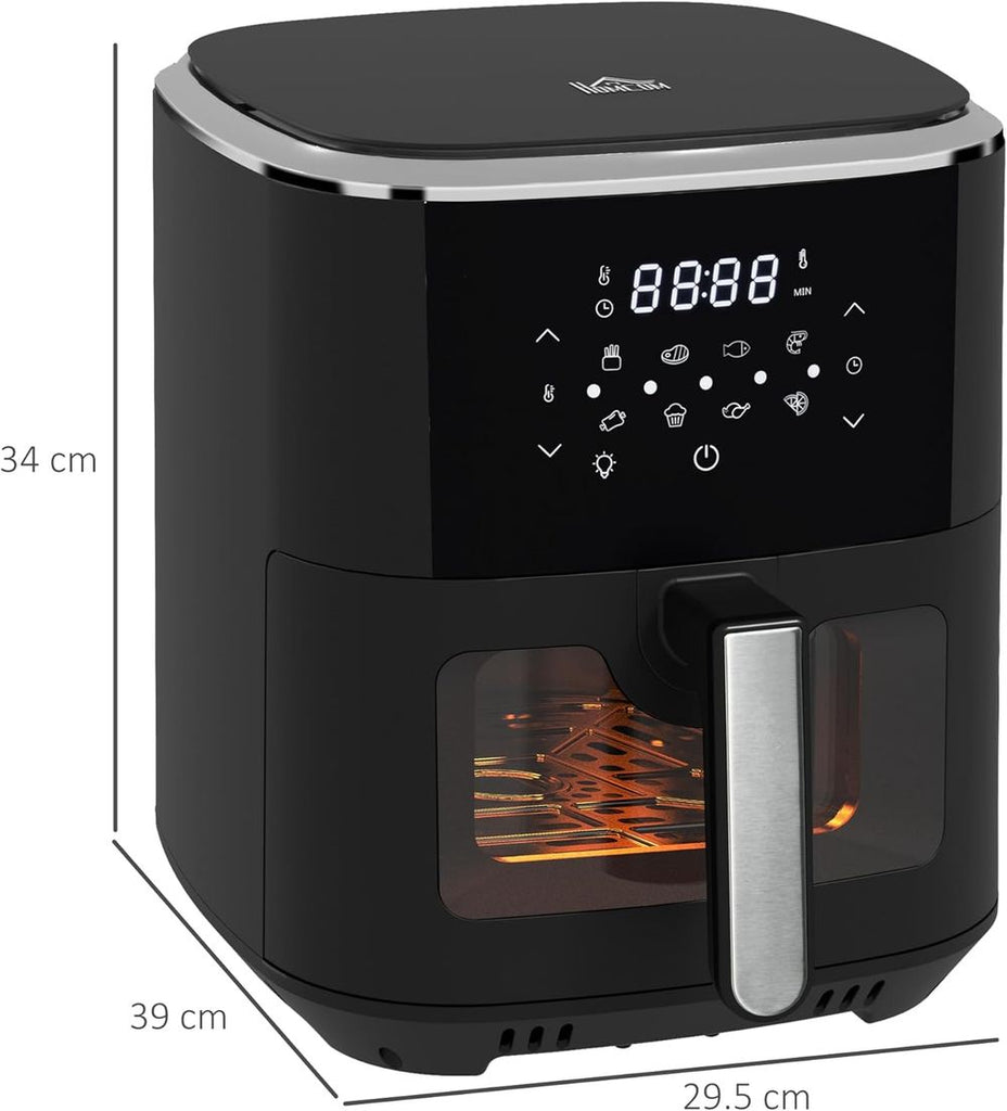 1500W 4 in 1 Air Fryer w/ Air Fry Bake Roast Dehydrator Function Cookbook 6.5L-Air Fryer-Seasons Home Store